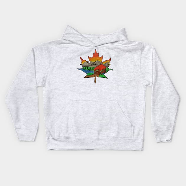 Vermont Maple Leaf Kids Hoodie by CaveofNerdom